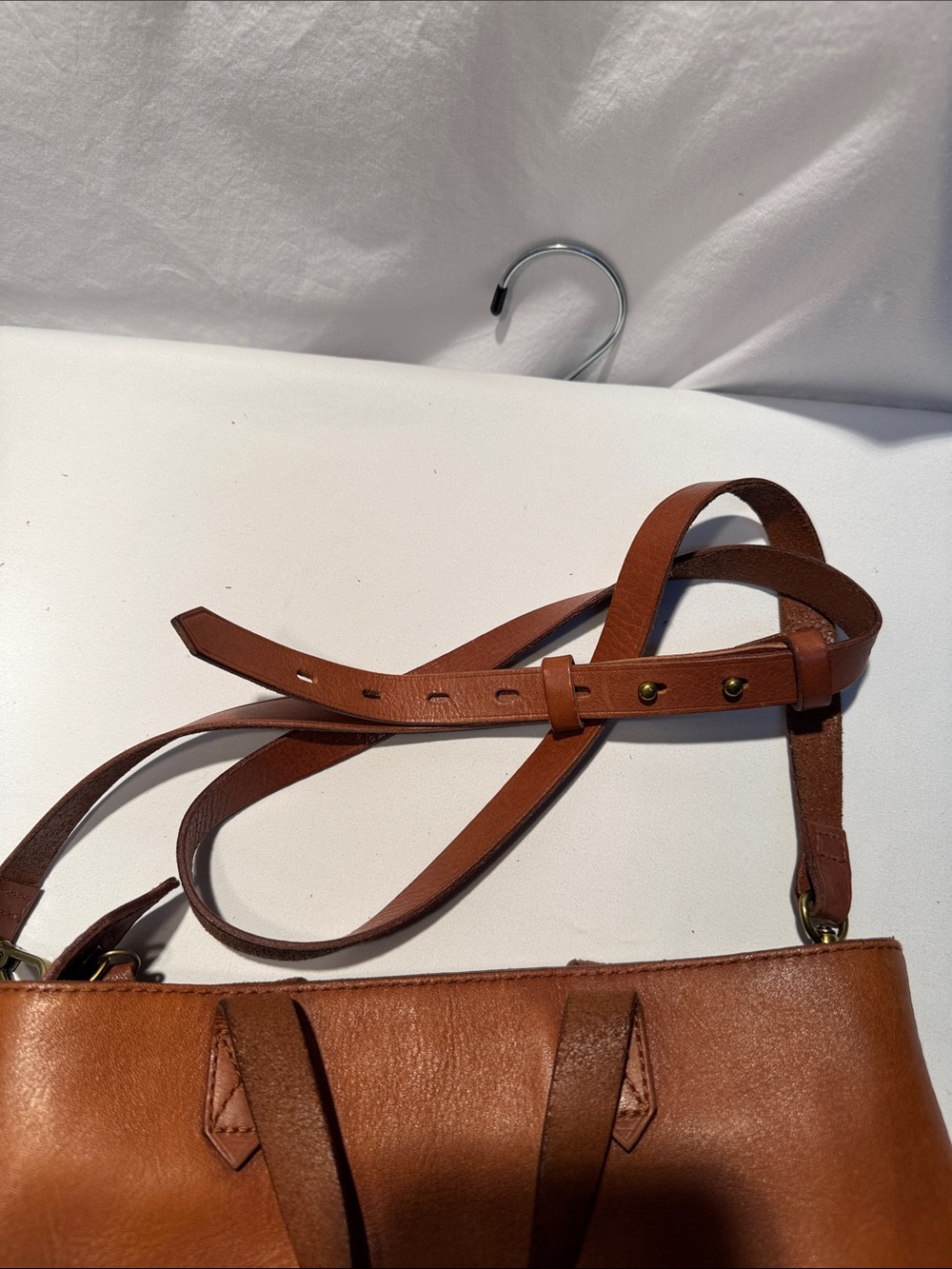 Madewell Cognac Leather Tote with Adjustable Strap - Picture 8 of 11